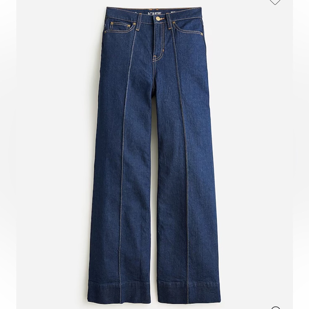 J. Crew Pintuck denim trouser in Rinse wash